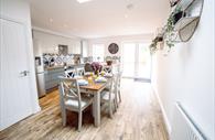 Open plan kitchen and dining area