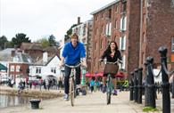 Cycling along Exeter Quayside (c) Tony Cobley