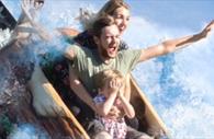 Log flume ride at Crealy Theme Park