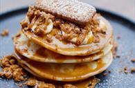 Freshly made pancake stack