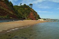 Coryton Cove beach with the tide in