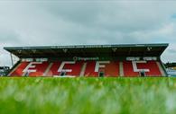 Pitch view of St James Park, home to Exeter City FC