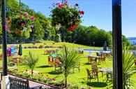 Al fresco dining area of Langstone Cliff Hotel