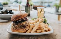 Burger and chips