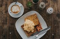 Scrambled eggs on toast at Greendale Farm Shop Cafe.