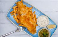 Haddock Large, beer battered, with chips and sides