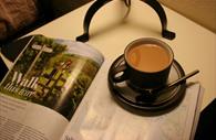 Exe Valley Bed and Breakfast: magazine and a tea