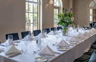 Dining set-up in the Exeter Mercure Southgate hotel