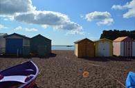 Teignmouth River Beach with beach huts