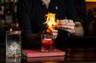 Fiery cocktail at The Old Fire House