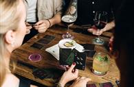 Enjoy a glass of wine and cocktail.