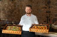 Fresh and hot pizzas served up.