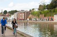 Cycling along the quayside