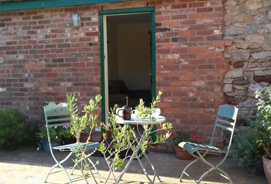 Relaxing and the option to dine al fresco at The Dairy, Courtbrook Farm