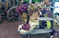 Boots with flowers in