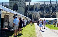 Exeter Craft Festival stalls on the Cathedral Green