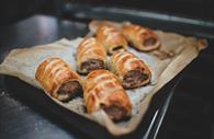 Sausage rolls freshly baked - photo credit Emily Fleur