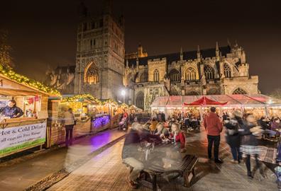 Exeter Christmas Market on Cathedral Green