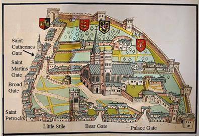 Old Style Map of Exeter