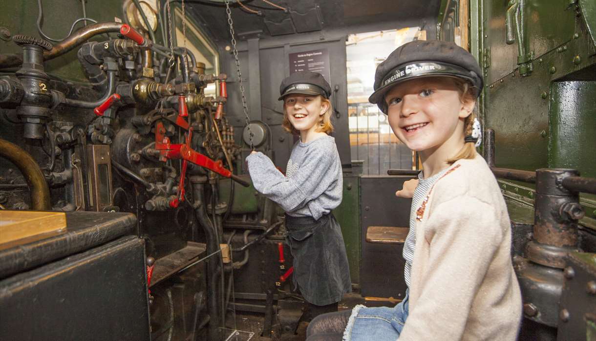 Children aboard a train