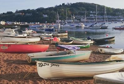 Teignmouth River Beach with boats