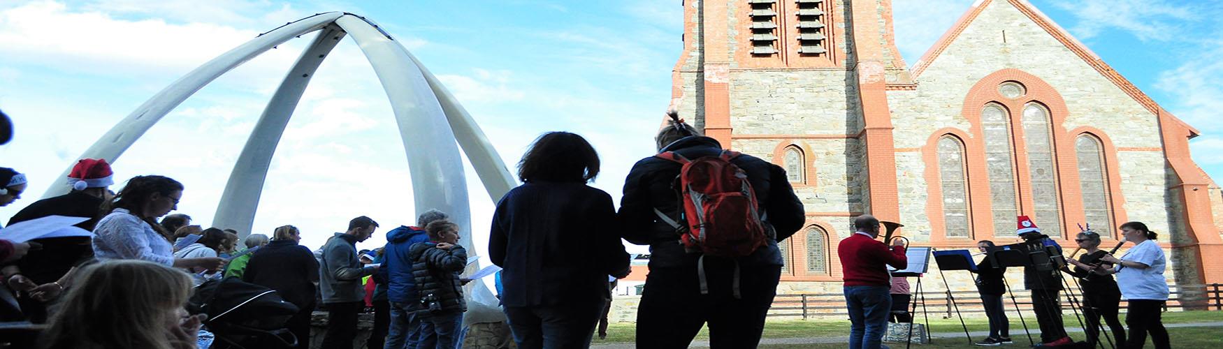 Christmas Carols at Whalebone Arch, Stanley, Falkland Islands