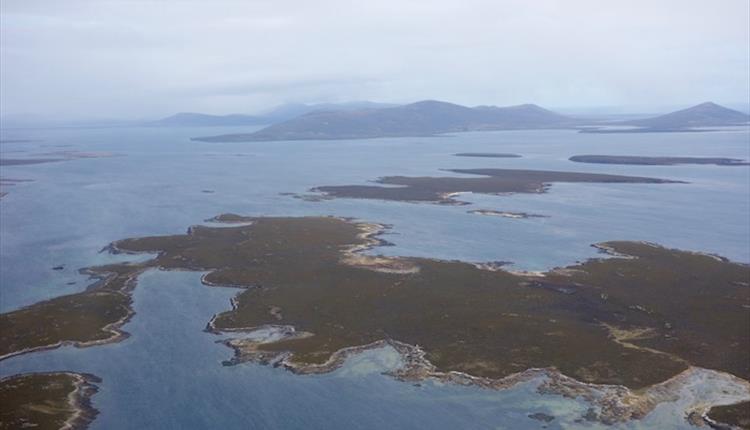 Aerial view of the Falkland Islands