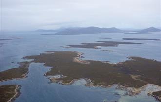 Aerial view of the Falkland Islands