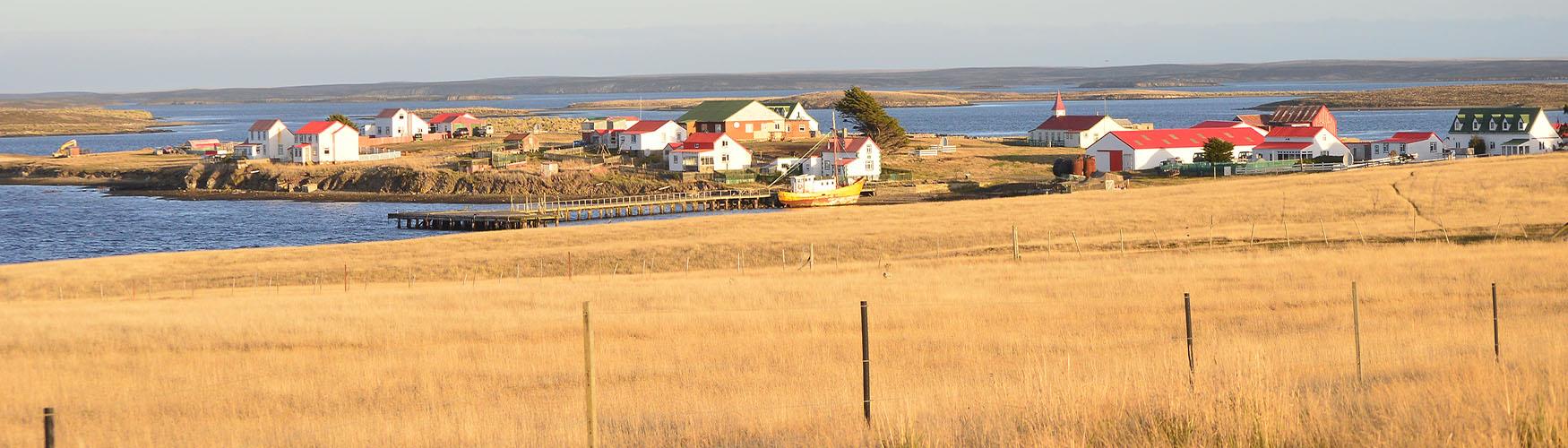 Goose Green located on the East Falkland and one of the largest settlements on East Falklands, Falkland Islands