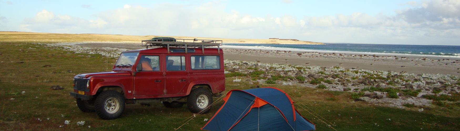 Wild camping in the Falkland Islands
