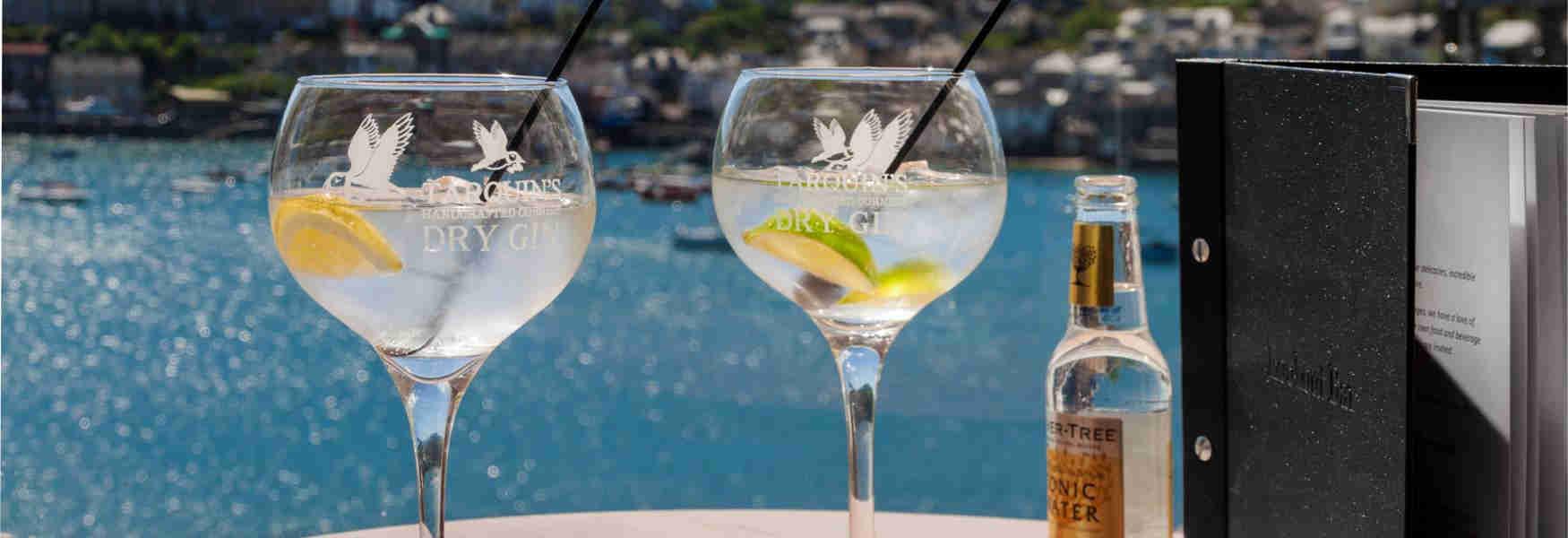 Gin and tonic overlooking the River Fowey