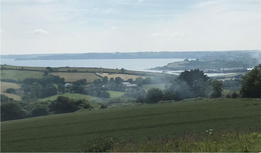 The campsite has spectacular views out to sea and across beautiful Cornish countryside