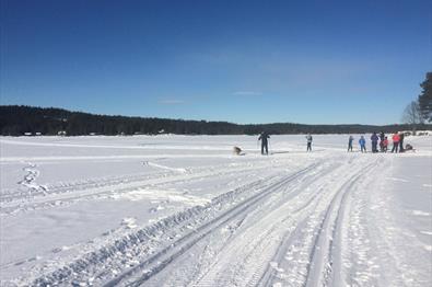 Cross-country skiing trails from Osbakken and lake Skumsjøen