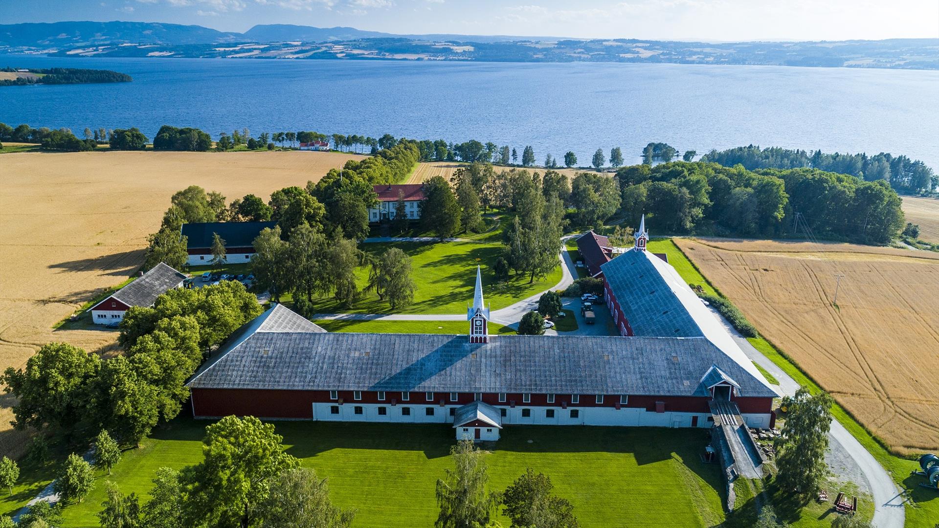 Hoel Gård på Nes halvøya, midt i Mjøsa