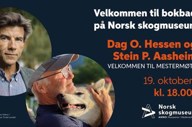 Det er bildet plakat av Norsk skogmuseum som velkommen folk til mestermøte