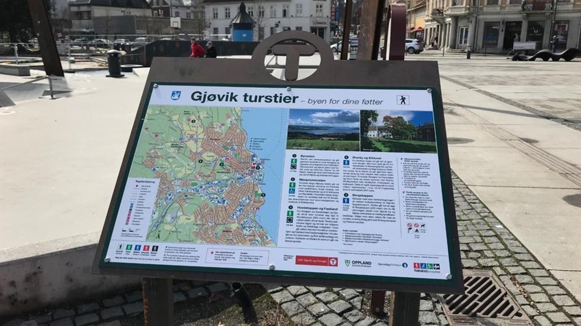 Bynære merkede turer fra Gjøvik Stasjon. 
DNT Gjøvik og Omegn
