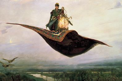 Riding a Flying Carpet, an 1880 painting by Viktor Vasnetsov