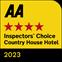 AA Award for 4* Inspectors Choice for Country House Hotel (Red Stars)