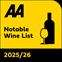 AA Notable Wine List - 2025/26