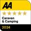 AA - 5 Star Gold Award 2024 - Caravan & Camping