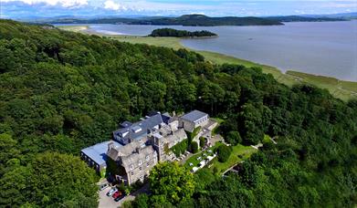 Birds Eye View over the Grange Hotel in Grange-over-Sands, Cumbria