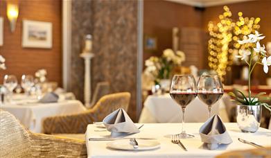 Table Settings at The Restaurant at Ambleside Salutation Hotel in Ambleside, Lake District