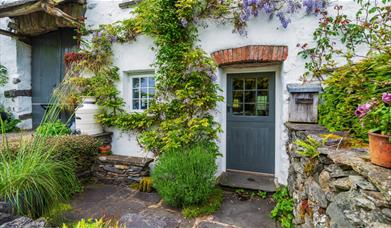 Front door of Crumble Cottage at Crumble Cottages near Cartmel, Lake District