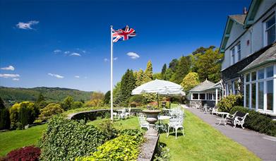 Garden at Lindeth Fell Country House in Windermere, Lake District