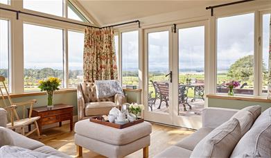 Living Room and View from Todd Hills Hall Farm in Melmerby, Cumbria