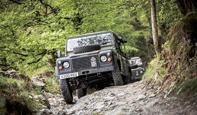 Land Rovers Driving Off-Road with Kankku in the Lake District, Cumbria