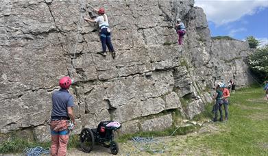 Visitors Rock Climbing with Anyone Can in the Lake District, Cumbria