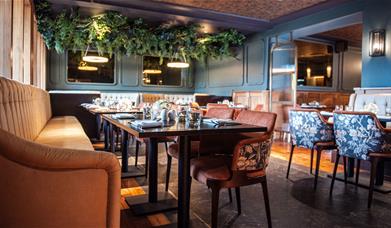 Table and Booth Seating at The Grill at Armathwaite Hall Hotel and Spa in Bassenthwaite, Lake District