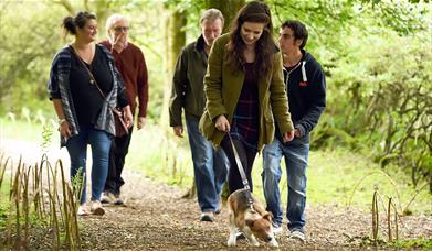 Dog walking at Sizergh Castle, Lake District © National Trust Images