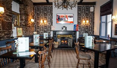 Restaurant seating at The Manor Inn in St Bees, Cumbria